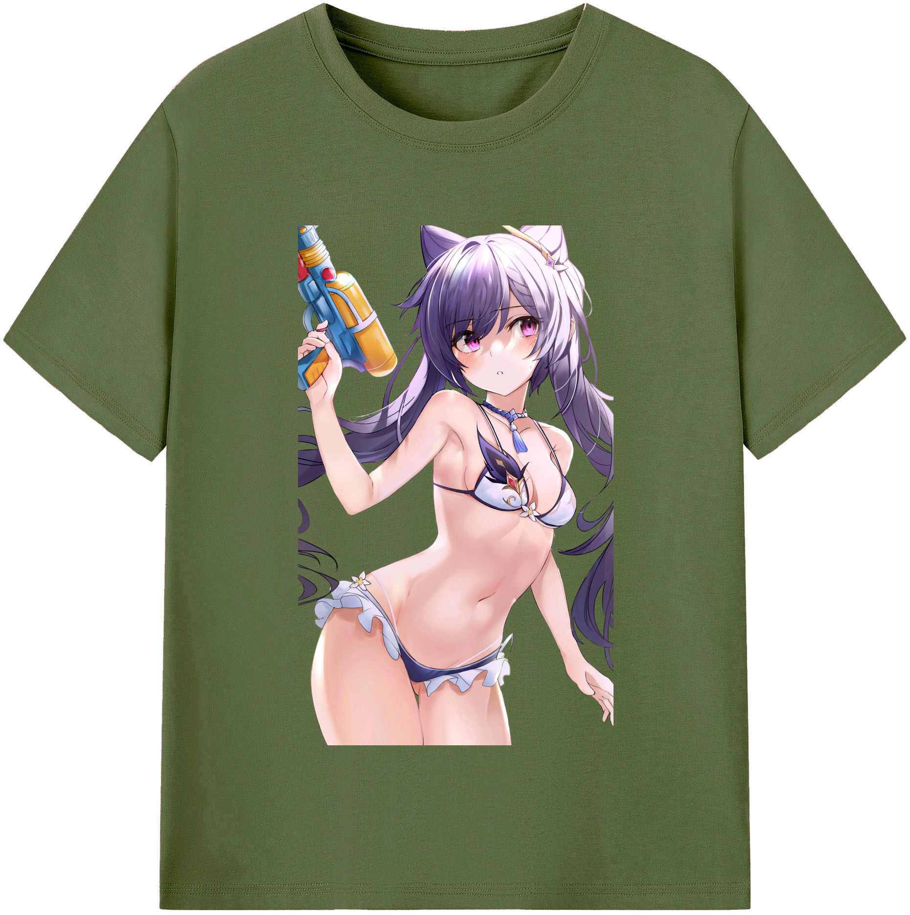 げんし神 刻晴 こくせい genshin Kokusei 綿100％半袖Tシャツ（フロントプリント）